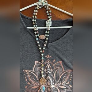 Katia Designs Beaded Necklace with Gold Pendant